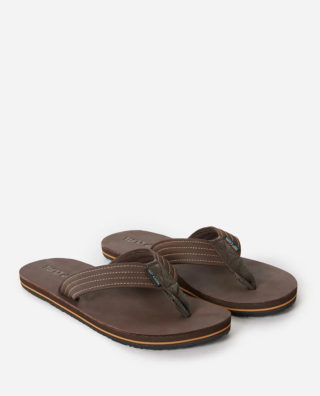 Ripcurl Mens Revival Open Toe Sandal Dark Brown Leather