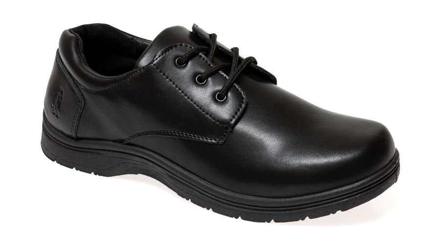 Hush Puppies Youth School Loxie Lace Up Black Action Leather Shoe