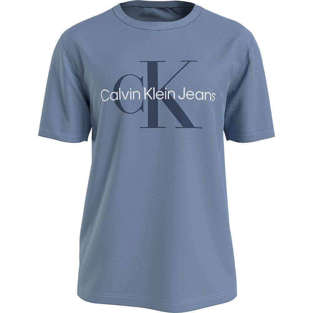 Calvin Klein Mens Monogram Short Sleeve Tee Blue