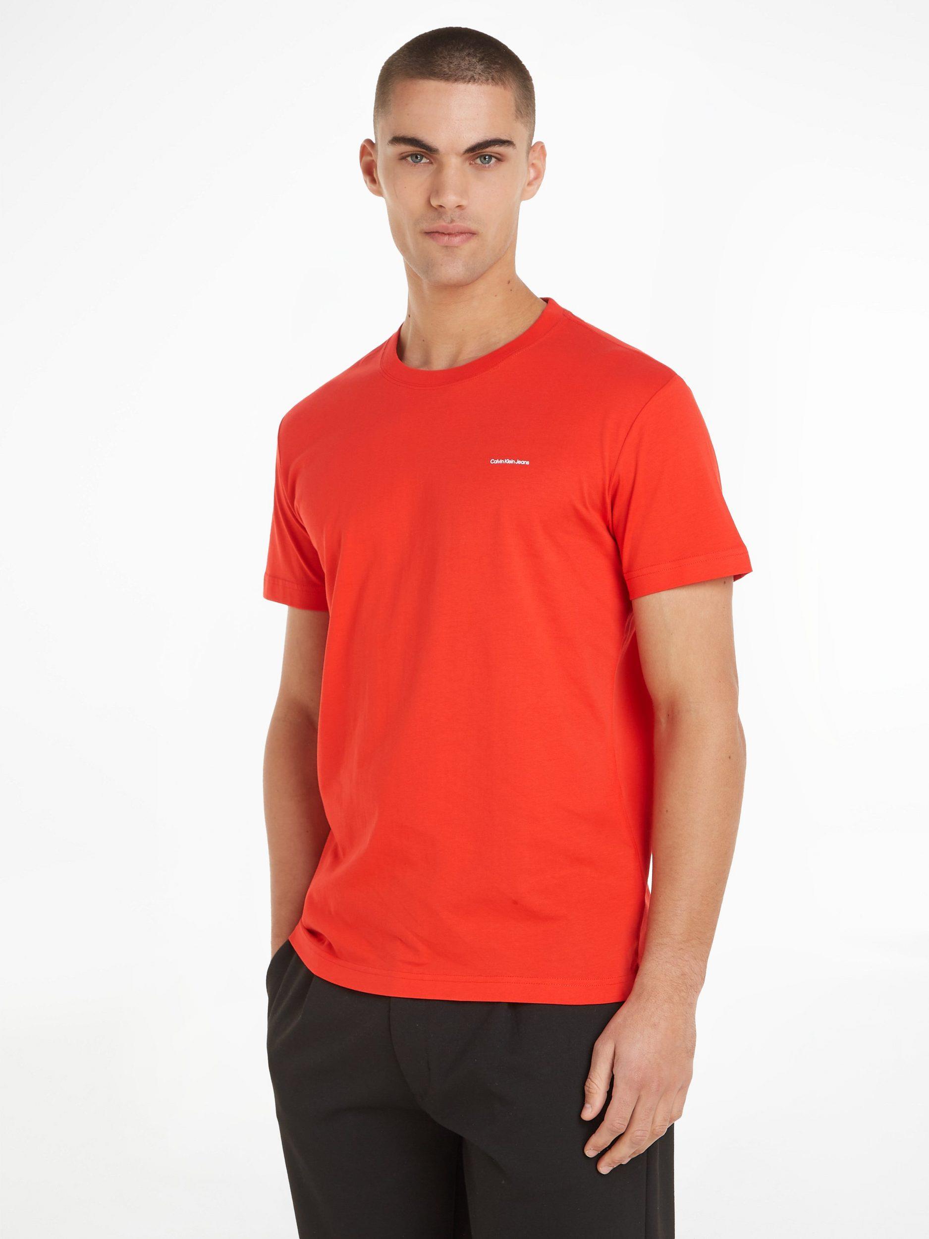 Calvin Klein Mens Institutional Short Sleeve Tee Red
