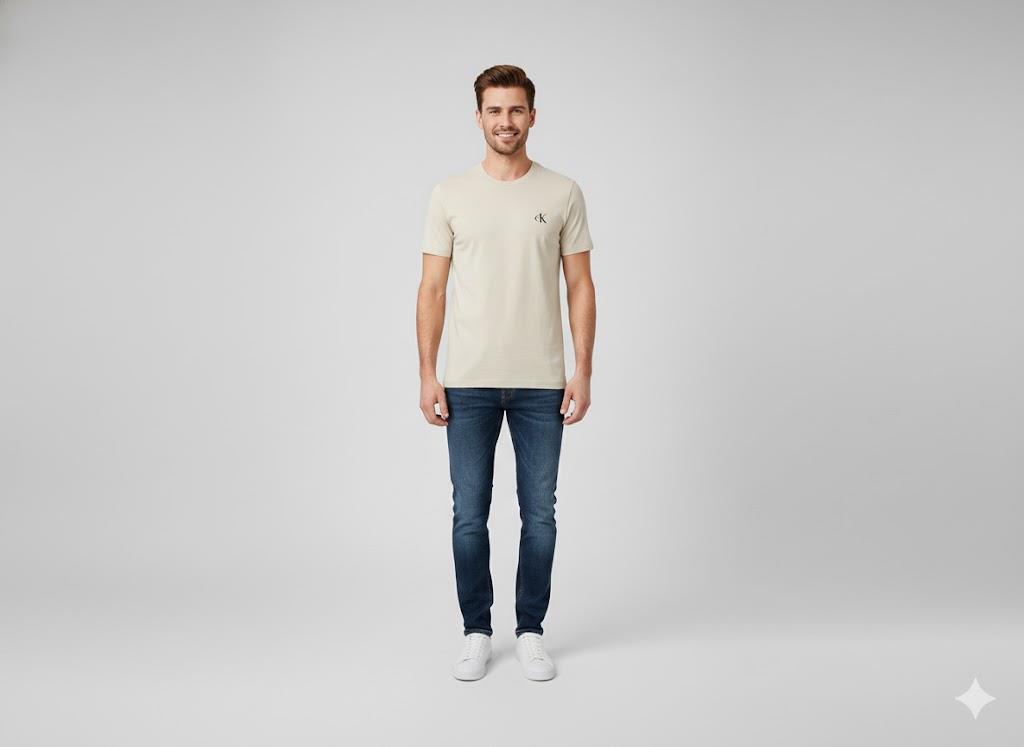 Calvin Klein Mens Mono Logo Short Sleeve Tee Brown