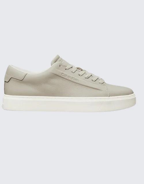 Calvin Klein Mens #Ck Ftw Low Top Lace Up Sneaker Lth Grey