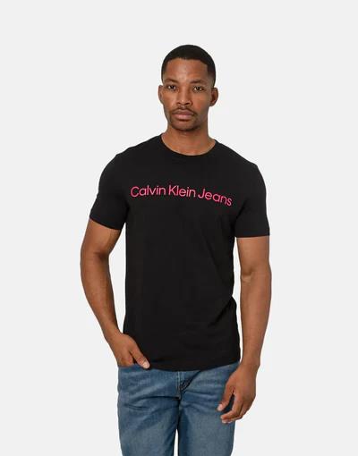 Calvin Klein Mens Core Institutional Logo Short Sleeve Tee Black