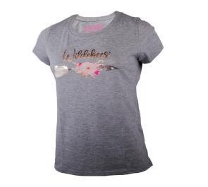 Wildebees Womens Floral Arrow Short Sleeve Tee Grey Mel
