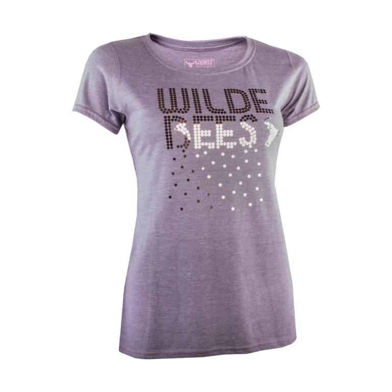 Wildebees Womens Sprangles Drip Short Sleeve Tee Lilac Mel