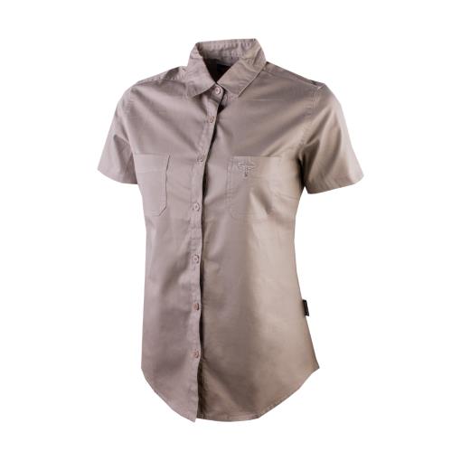 Wildebees Womens Plain Pocket Blouse Stone