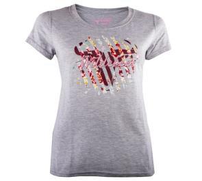 Wildebees Womens Floral Shard Short Sleeve Tee Grey Mel
