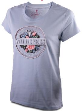 Wildebees Womens Heritage Floral Short Sleeve Tee Tiffany Blue