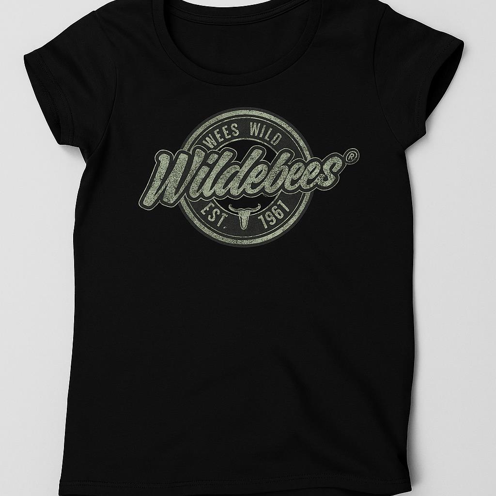 Wildebees Womens Circle Script Tee Black
