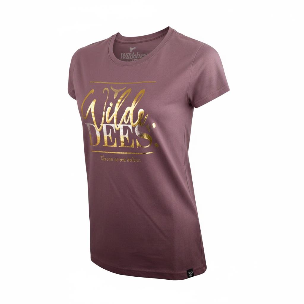 Wildebees Womens Split Script Tee Mauve