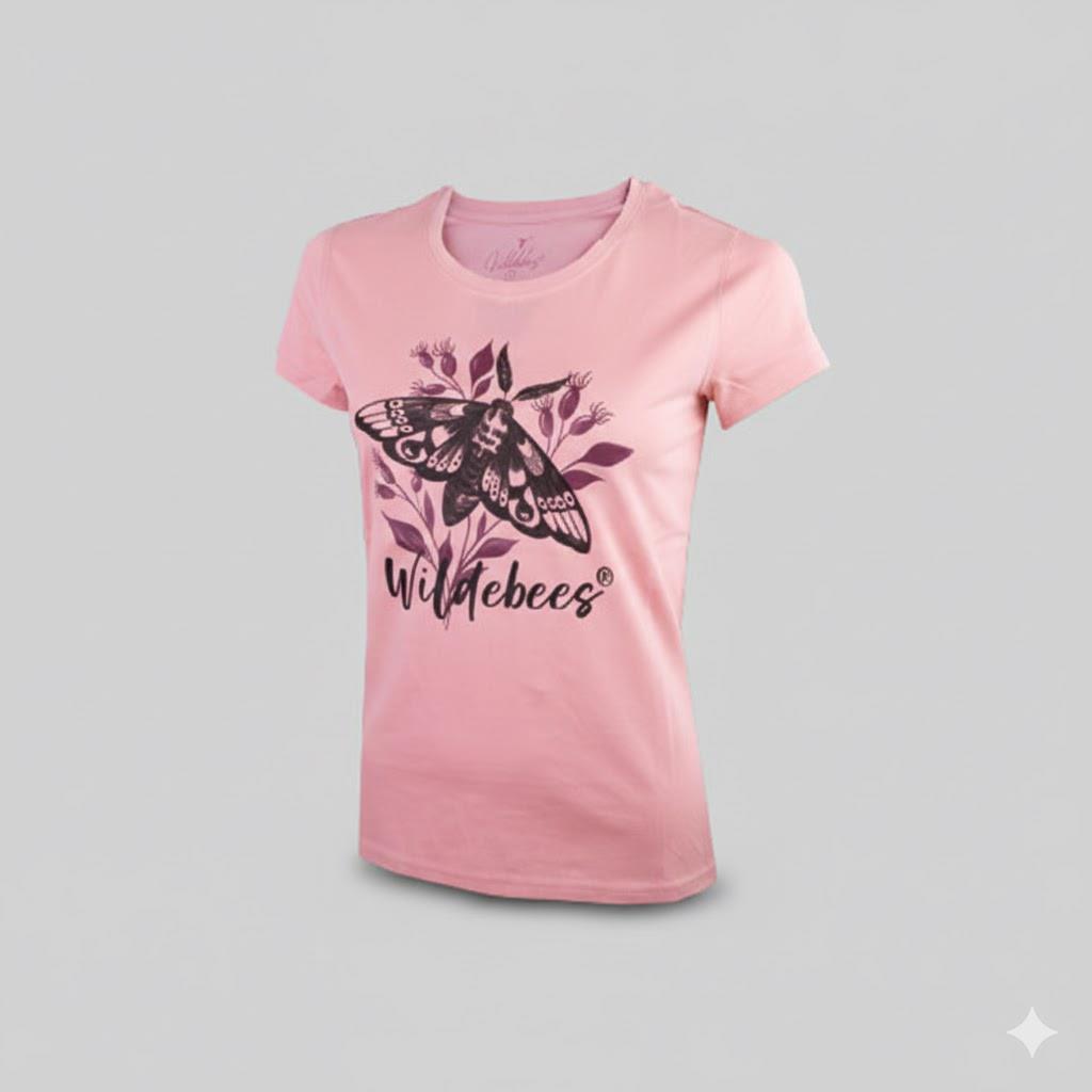 Wildebees Womens Moth Print Tee Cameo