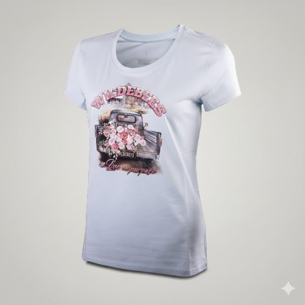 Wildebees Womens Plaas Toe Short Sleeve Tee Dewkist