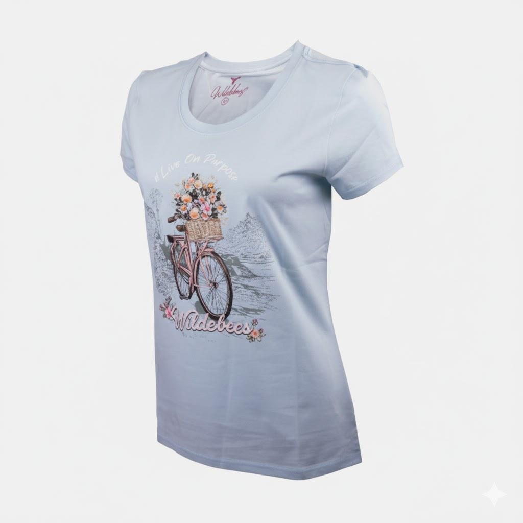 Wildebees Womens Country Side Blooms Short Sleeve Tee Dewkist