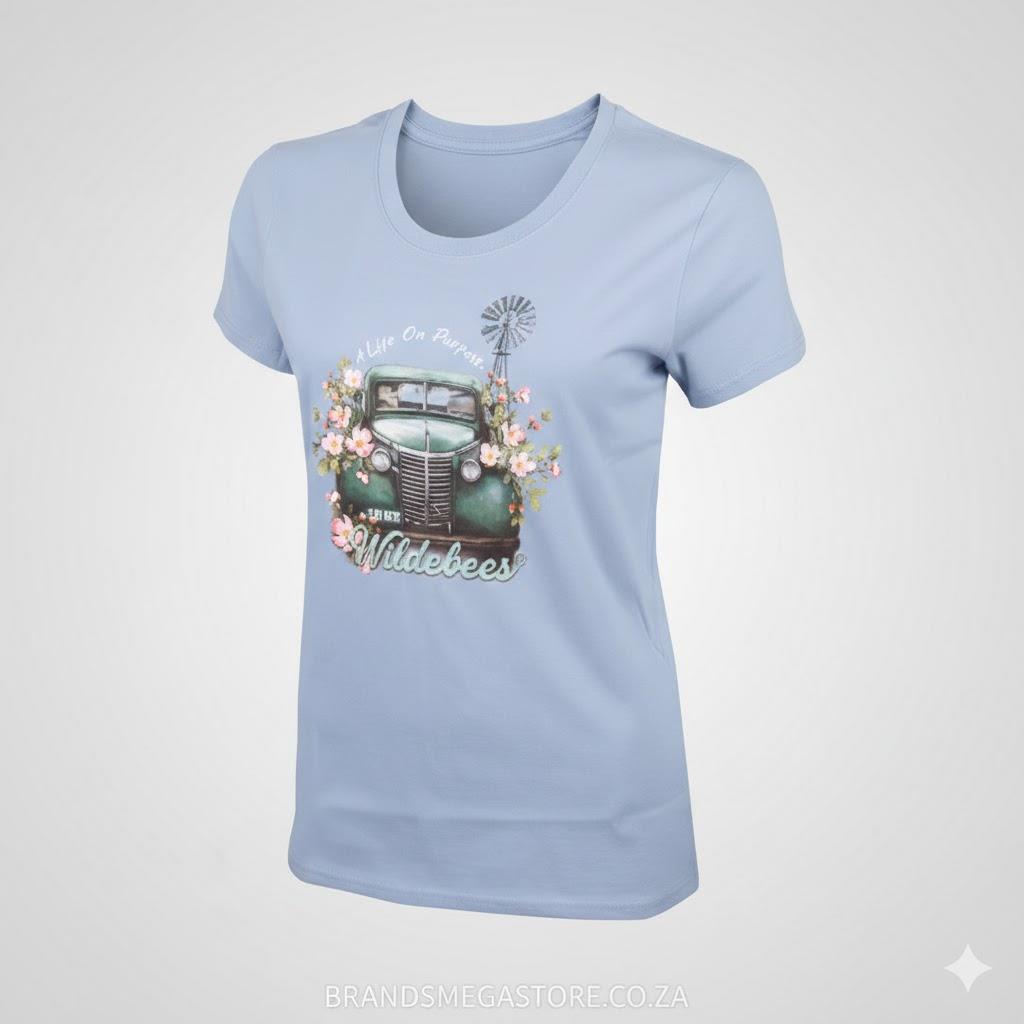 Wildebees Farmers Market Tee Arctic Ice