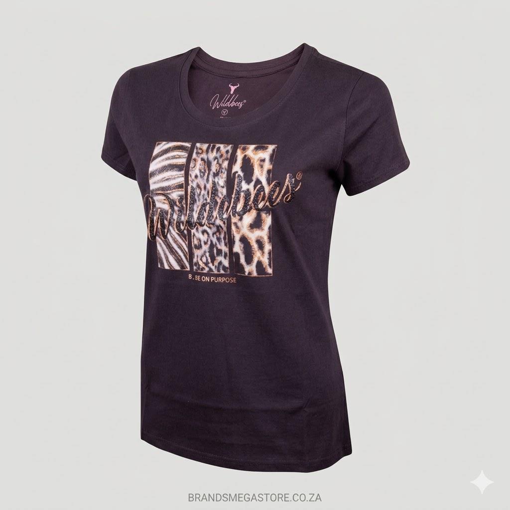 Wildebees Glitzy Gam Fur Tee Graphite
