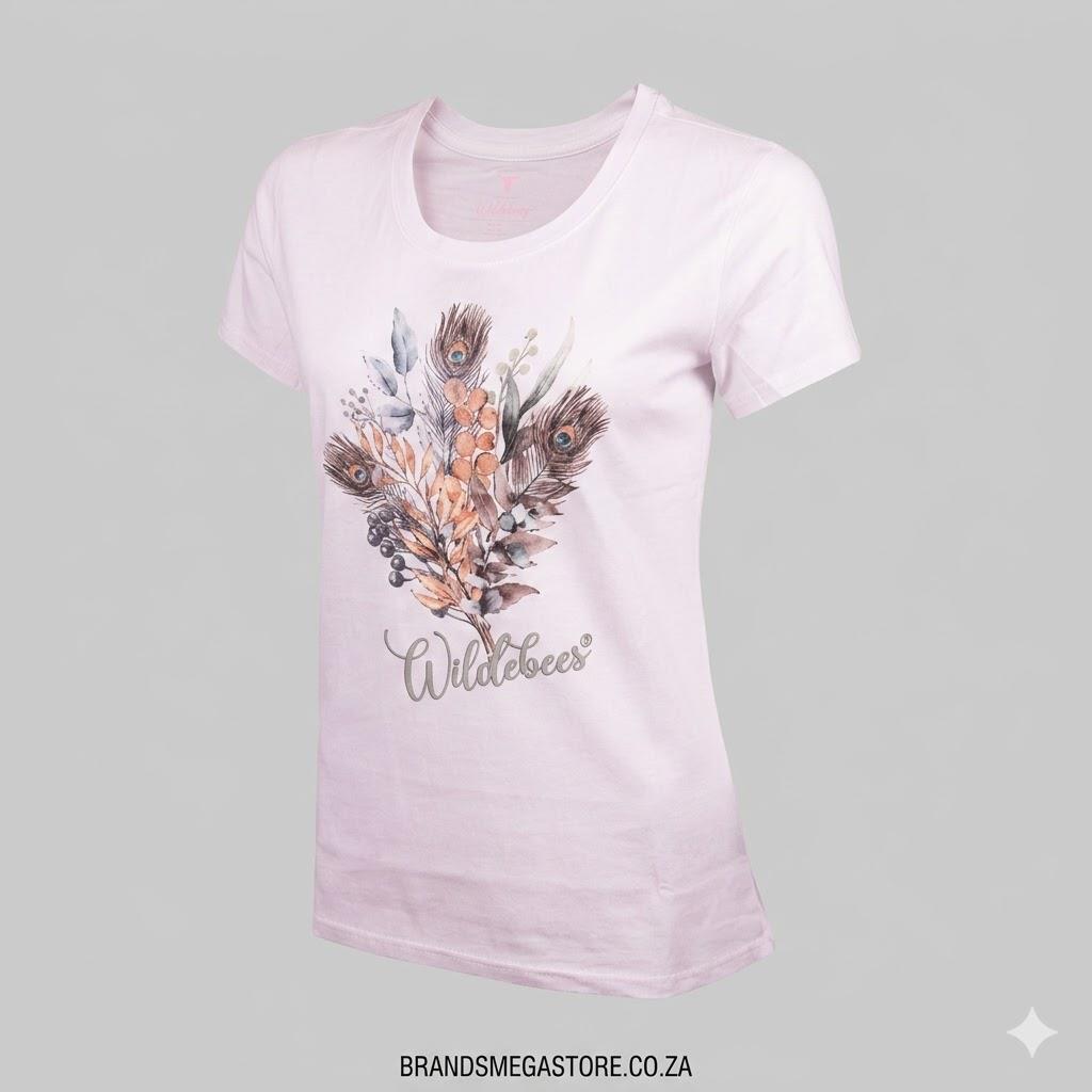 Wildebees Autumn Feather Posey Tee White