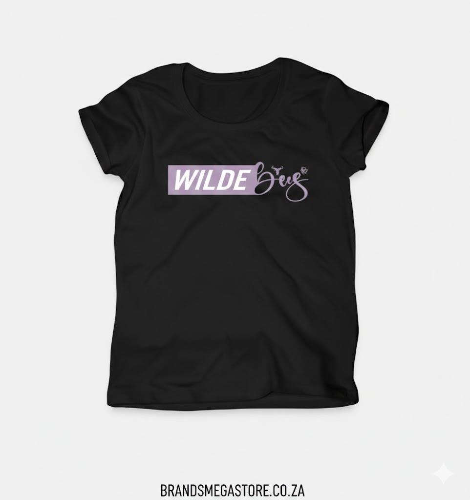 Wildebees Split Slogan Tee Black