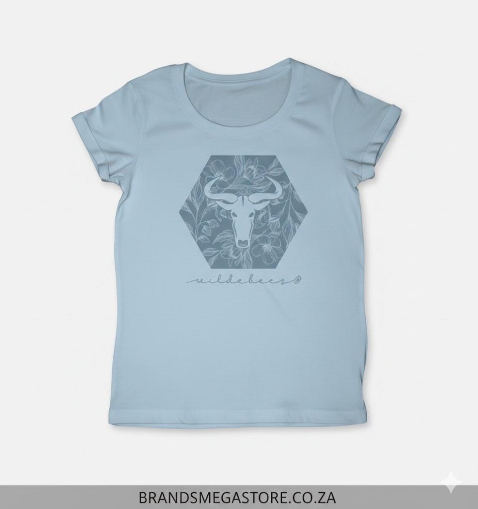 Wildebees Hexagon Logo Tee Arctic Ice