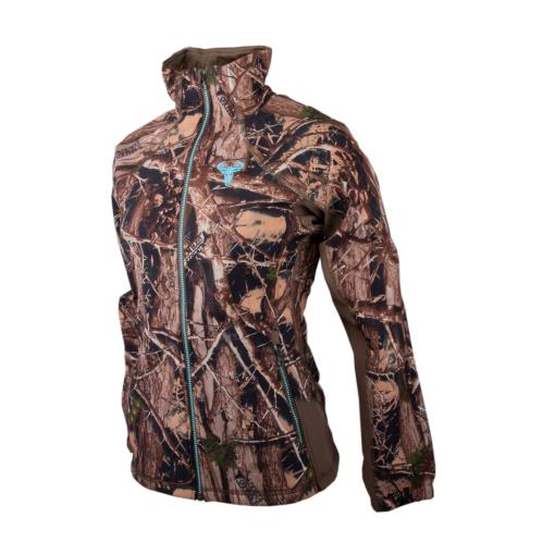 Wildebees Ladies Technical Softshell Jacket Black Fawn Sekelbos