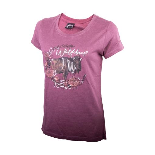 Wildebees Womens Wreath Short Sleeve Tee Mulberry Mel