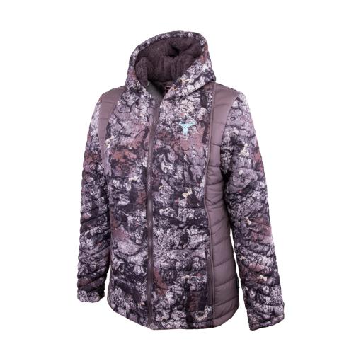 Wildebees Womens Teddy Bonded Puffer Jacket Bark