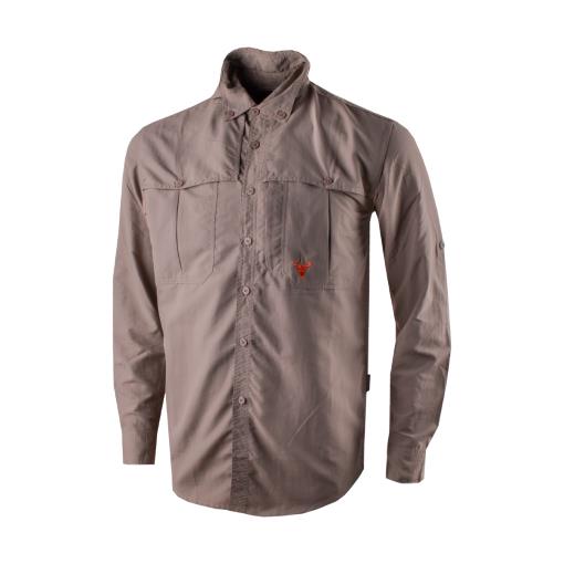 Wildebees Mens Quick Dry Long Sleeve Fish Shirt Charcoal