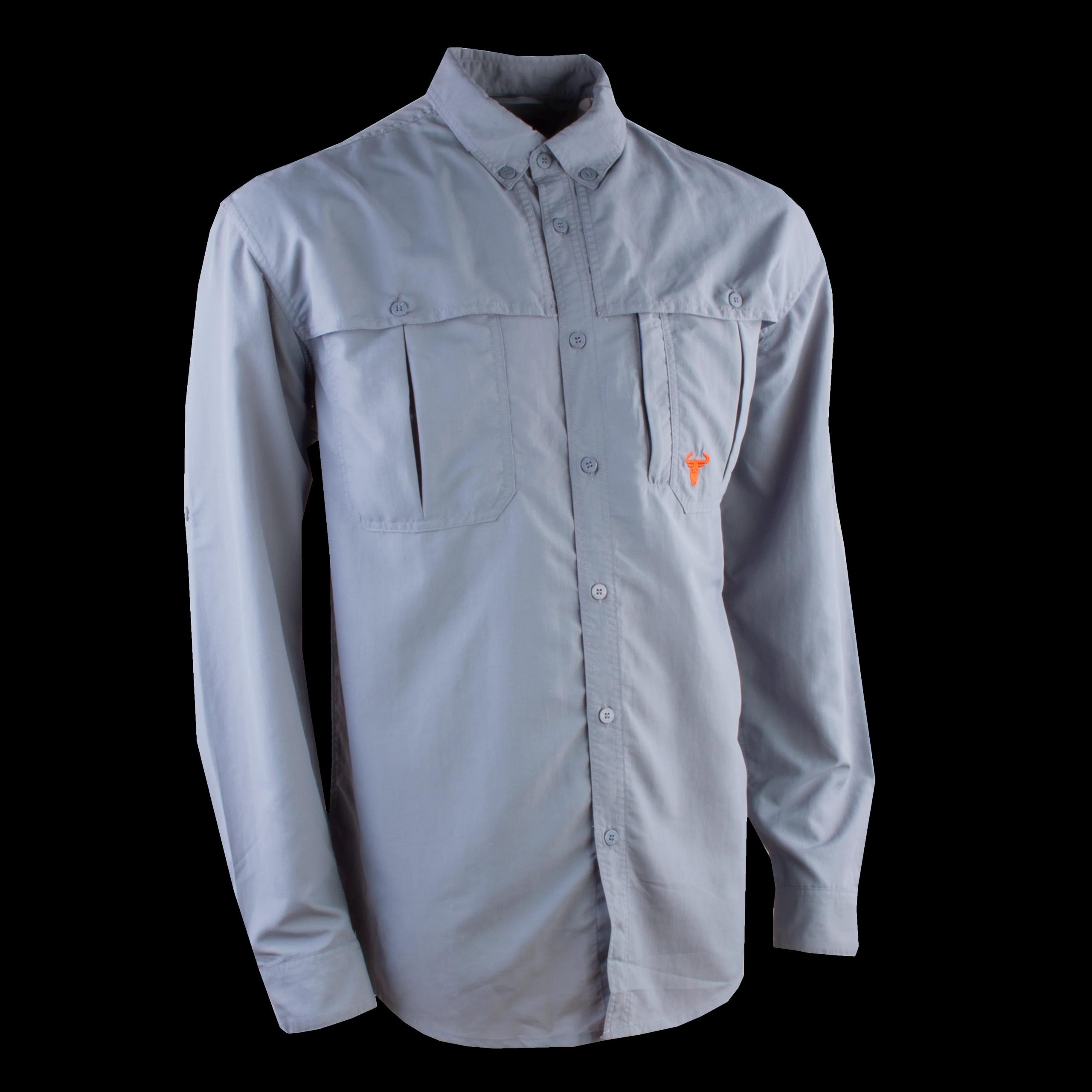 Wildebees Mens Quick Dry Long Sleeve Fish Shirt Cloud