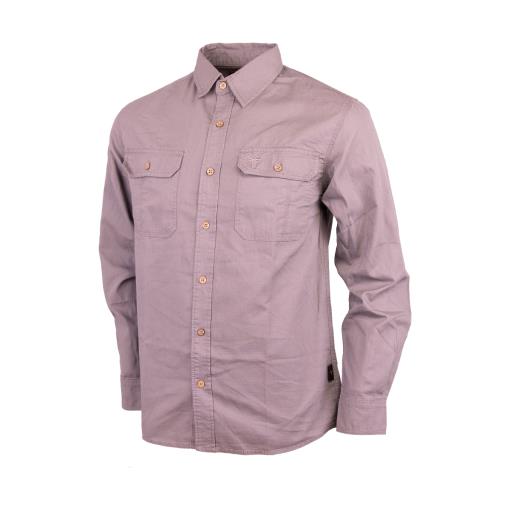 Wildebees Mens Ripstop Cotton Long Sleeve Shirt Flintstone