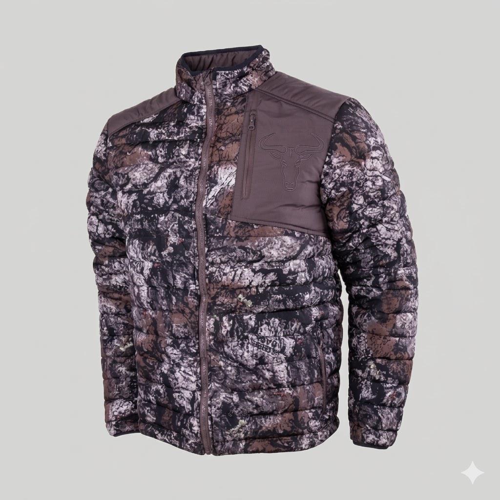 Wildebees Mens Puffer Jacket Bark Charcoal