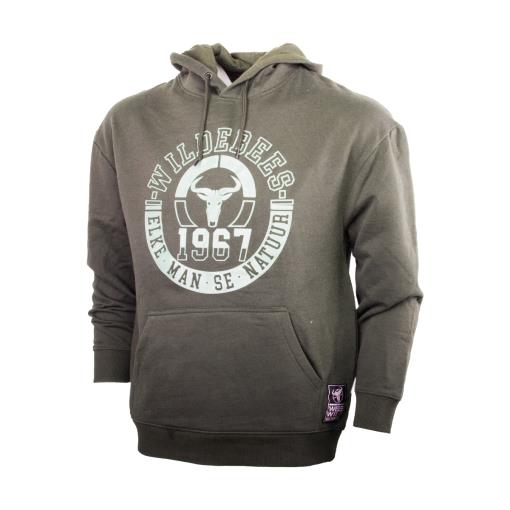 Wildebees Mens Printed Fleece Hoody Fatigue Melange