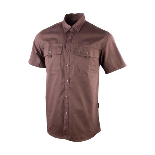 Wildebees Mens Twill Vented Shirt Brown