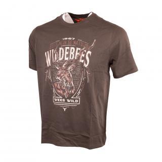 Wildebees Mens Woolook Kudu Shield Short Sleeve Tee Fatigue