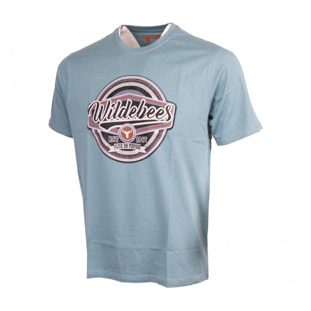 Wildebees Mens Vintage Heritage Short Sleeve Tee Cadet Blue