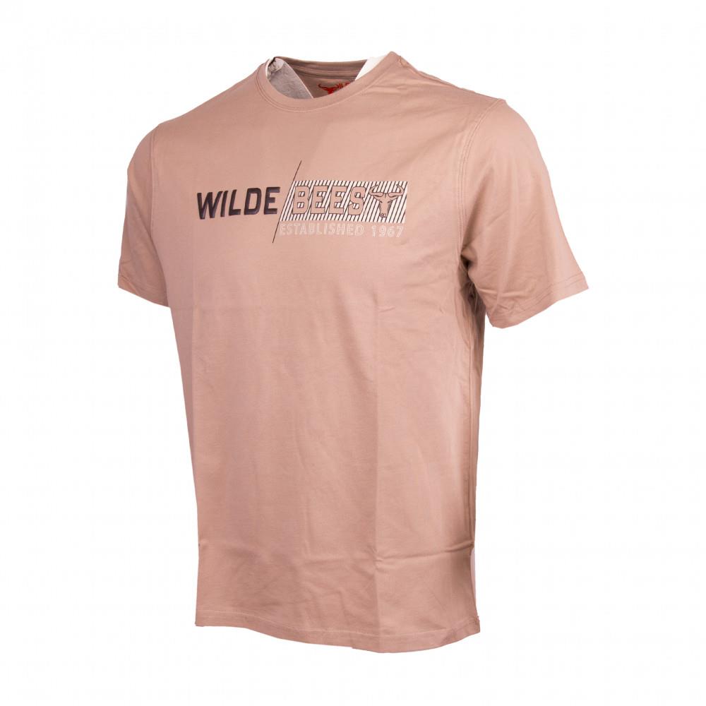 Wildebees Mens Hd Split Block Z1 Short Sleeve Tee Desert Sand