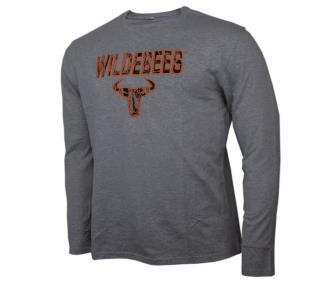 Wildebees Mens Applique Long Sleeve Tee Grey Mel