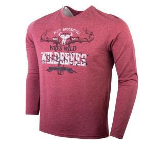Wildebees Mens Barbed Wire Long Sleeve Tee Maroon Mel