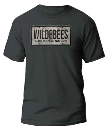 Wildebees Mens Licence Plate Tp Short Sleeve Tee Pewter