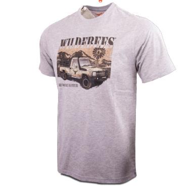 Wildebees Mens Plaas Cruiser Short Sleeve Tee Grey Mel