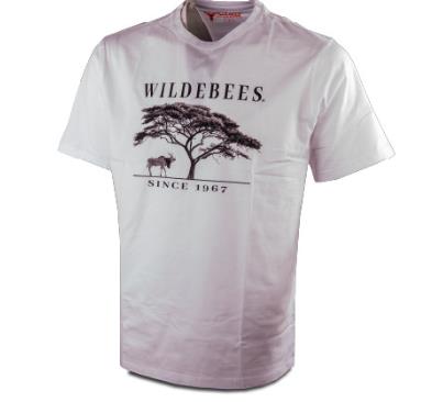 Wildebees Mens Heart Of Afrika Short Sleeve Tee White