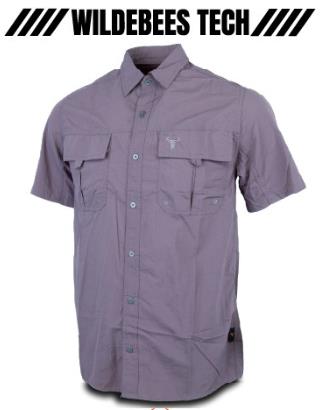 Wildebees Mens Tech Short Sleeve Vented Shirt Charcoal