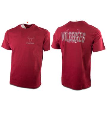 Wildebees Mens Sketch Stitch Look Back Short Sleeve Tee Cabernet