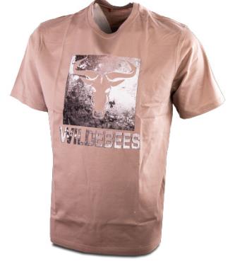 Wildebees Mens Rock Punchout Logo Short Sleeve Tee Desert Sand