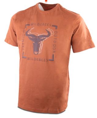 Wildebees Mens Framed Stagger Logo Short Sleeve Arrowwood