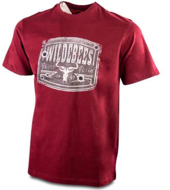 Wildebees Mens Bullet Sign Short Sleeve Tee Cabernet