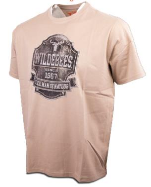 Wildebees Mens Metal Shield Short Sleeve Tee Desert Sand