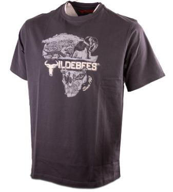 Wildebees Mens Africa Safari Short Sleeve Tee Pewter