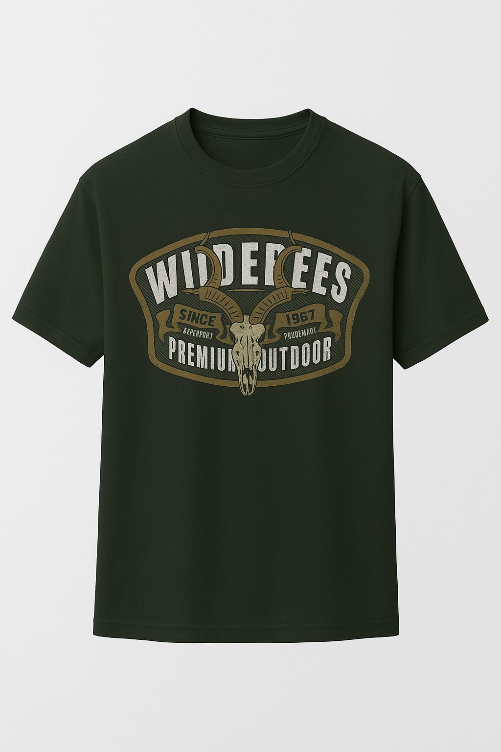 Wildebees Mens Kudu Skull Tee Fatigue