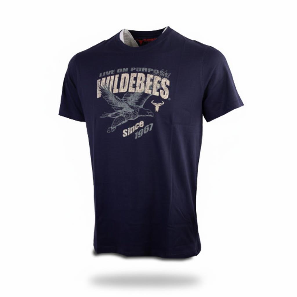 Wildebees Mens Soaring Eagle Short Sleeve Tee New Navy