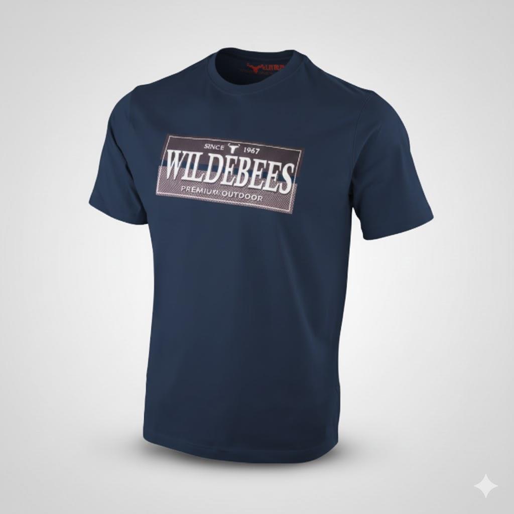 Wildebees Mens Dual Twill Frame Short Sleeve Tee Navy
