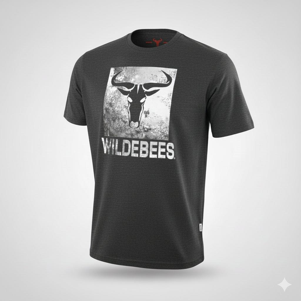 Wildebees Mens Rock Punchout Short Sleeve Tee Charcoal
